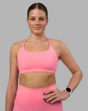 Non-Restrictive Support Twist Sports Bra - Candy Pink