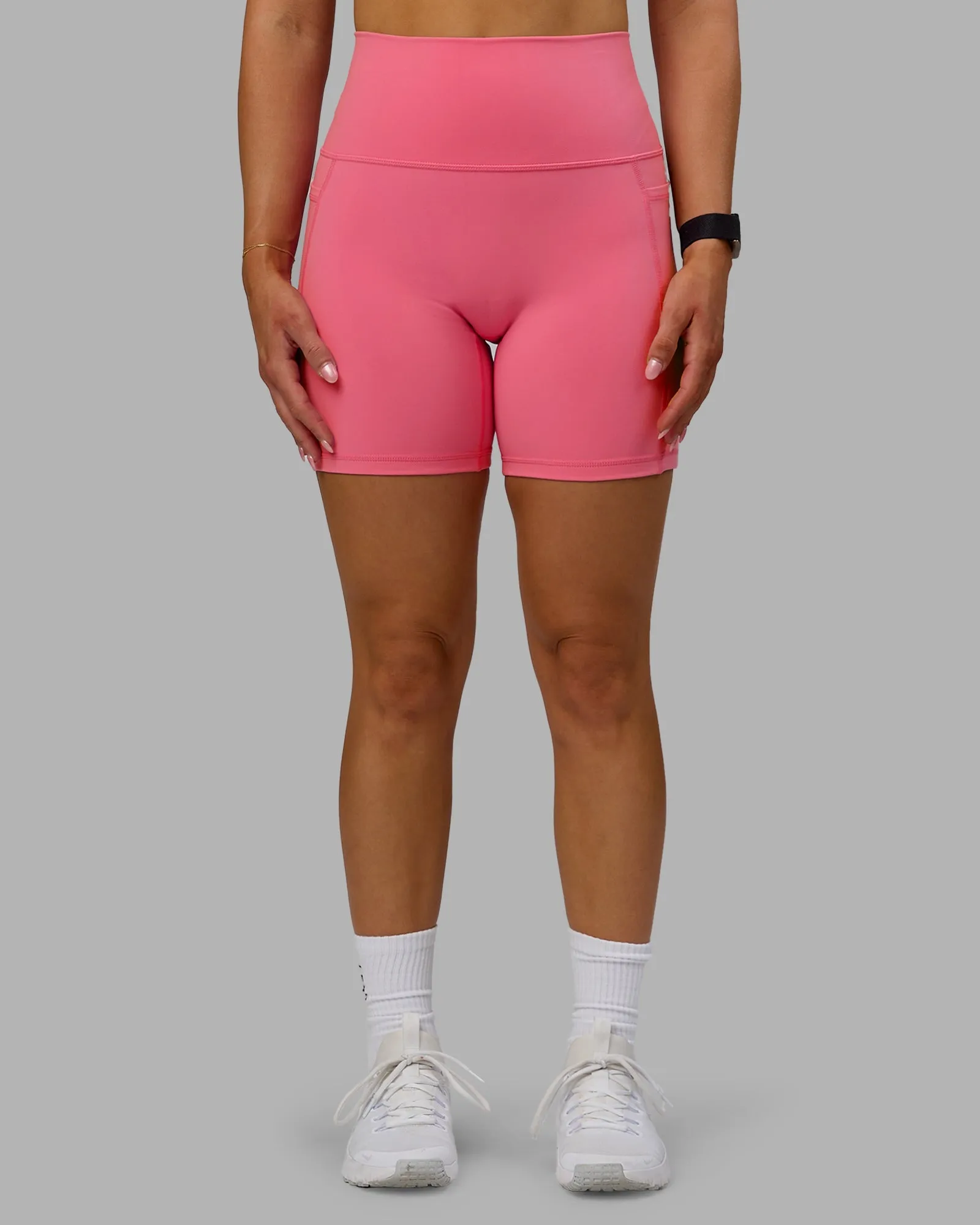 Anti Static Treatment Slim Fit Design Fusion Ultra High-Rise 6" Short Pockets - Pink Lemonade
