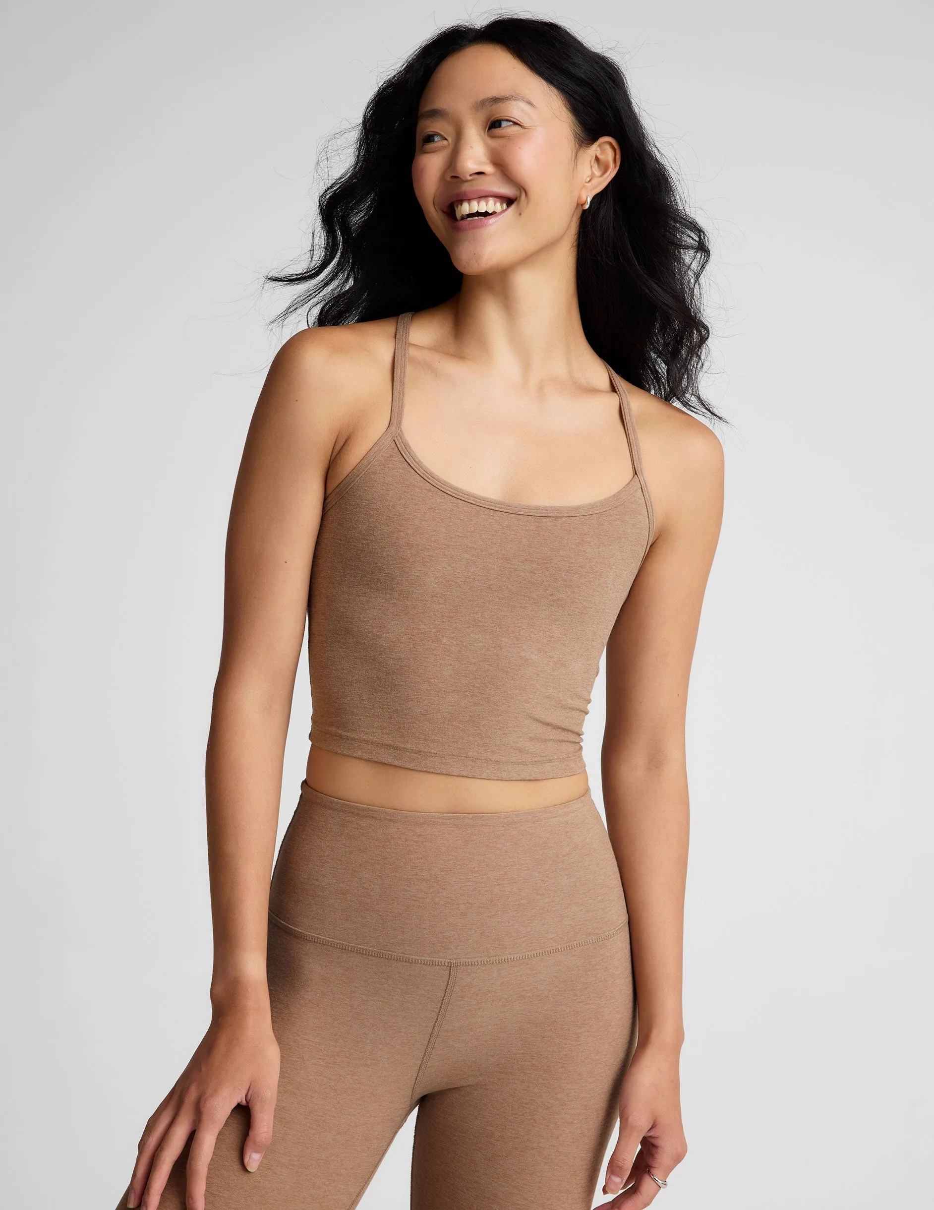 Spacedye Slim Racerback Cropped Tank Reinforced Edges