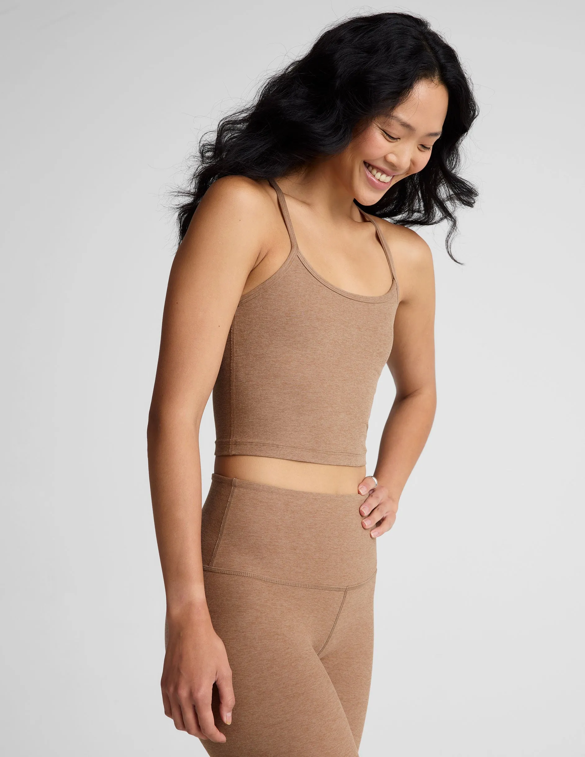 mesh panels QuickDry Textile Spacedye Slim Racerback Cropped Tank