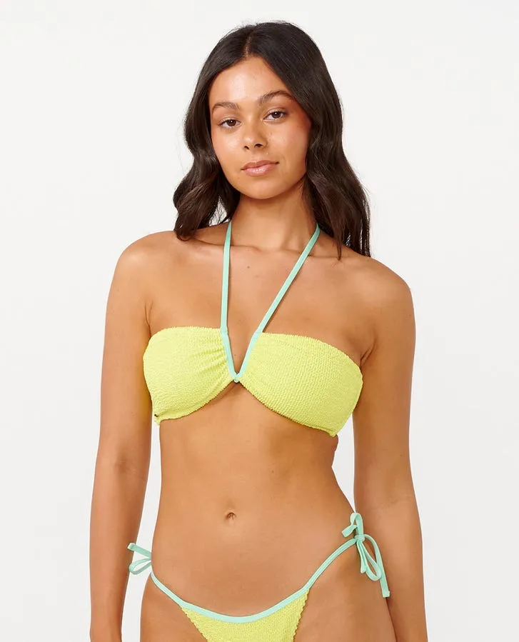 Year-Round Holiday Pack Rip Curl Sunny Side Bandeau Top-Lime