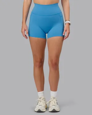 Fusion Ultra High-Rise 4" Short Pockets - Azure Blue Adaptive Tension Control