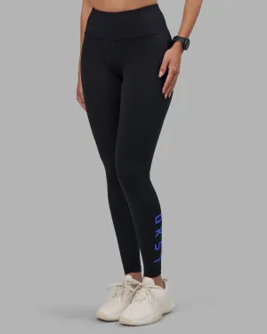 Trendy Comfort Rep Ultra High-Rise Full Length Legging Pockets - Black-Power Cobalt