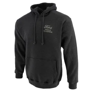 Ford Proud to Honor Mens Eagle Graphic Charcoal Gray Hoodie Comfy Layer