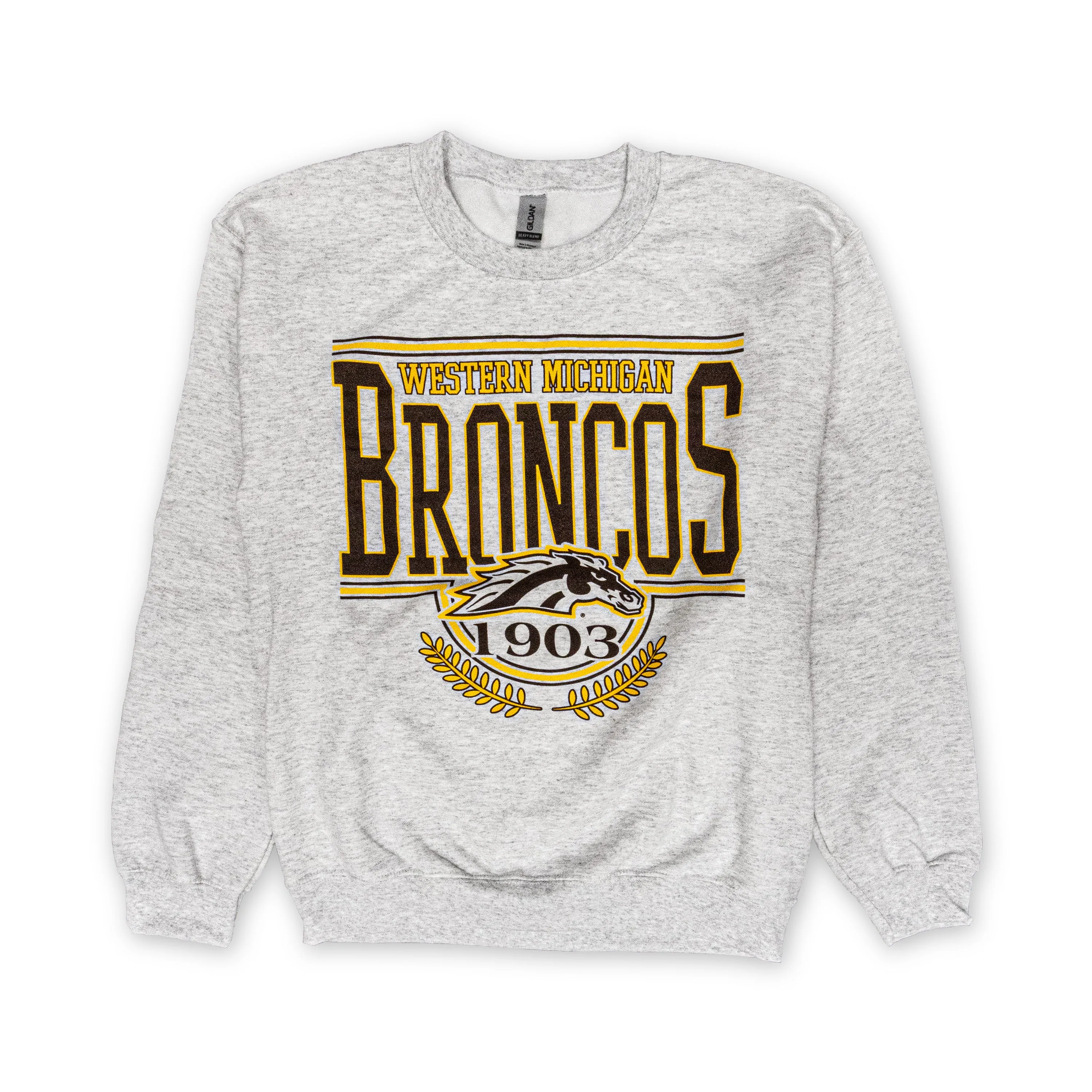 product weekend wearability non hooded Western Michigan Laurel Crewneck