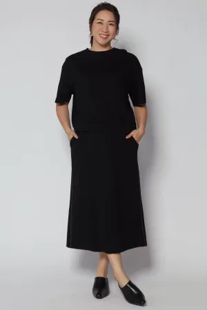 Rocco 2 in 1 Top and Skirt Set in Black Seasonal Layering Tiered hem