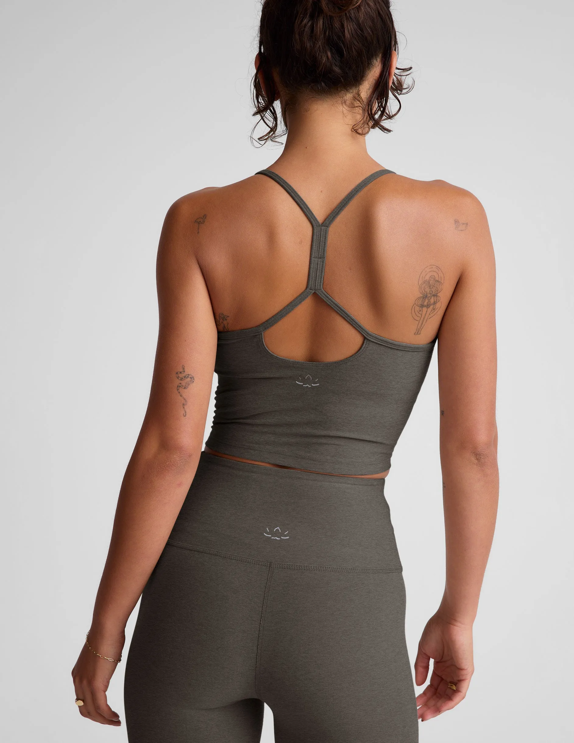 Spacedye Slim Racerback Cropped Tank Drop Shoulder Design