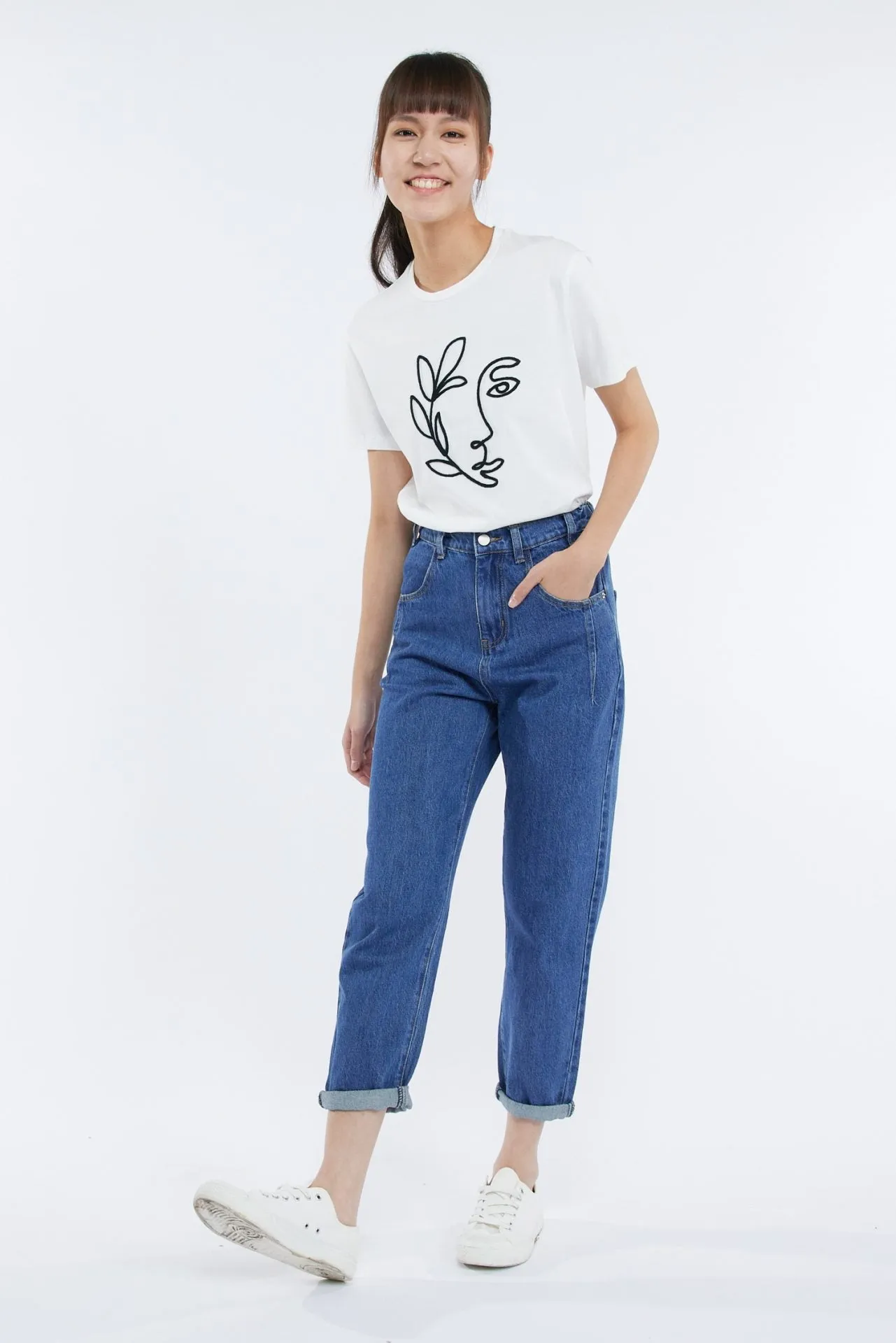 Denim Curve Jeans Minimal Aesthetic Light Wear