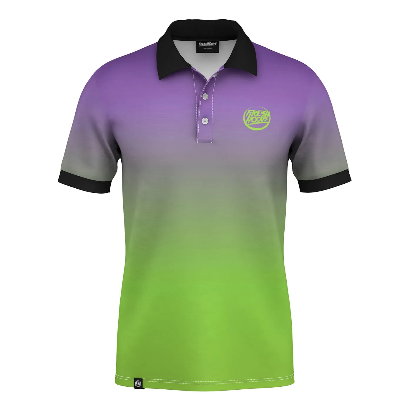 FourButton Placket Purple Mint Polo Shirt