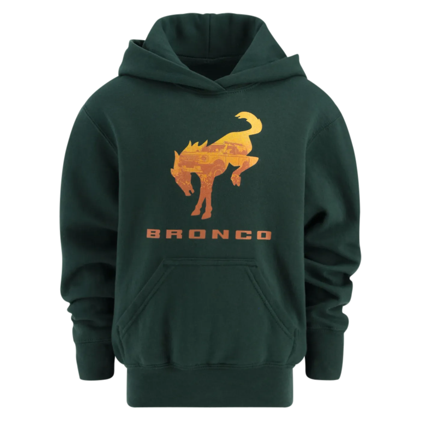 High-Quality Fabric Team Pride Ford Bronco Forest Green Youth Fleece Hoodie