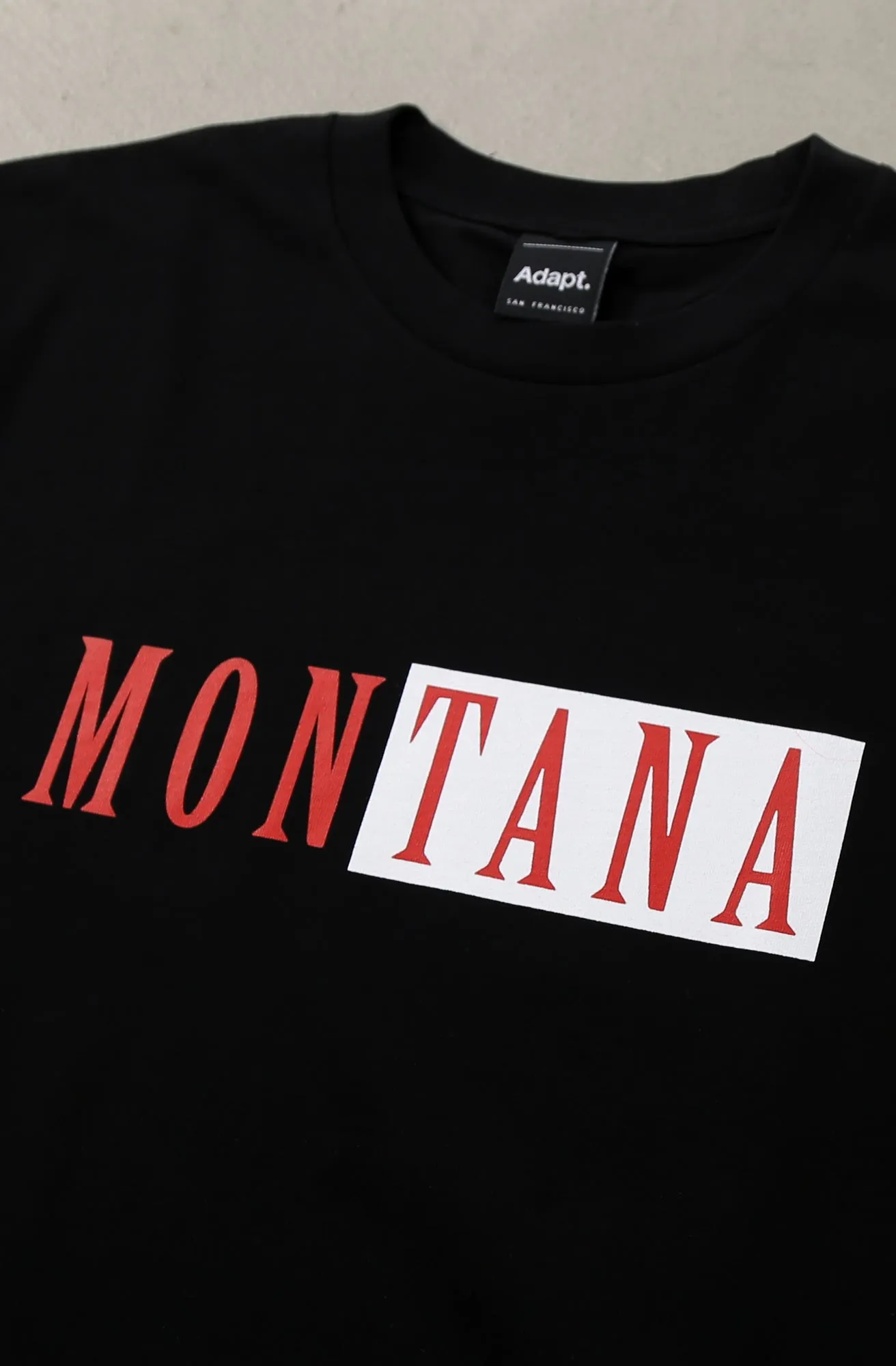 Montana (Men's Black Tee) Sustainable Material Blend Drop Shoulder Cut