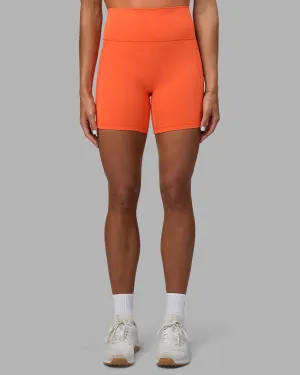 Fusion Ultra High-Rise 6" Short Pockets - Ultra Orange Flatlock Seam Technology
