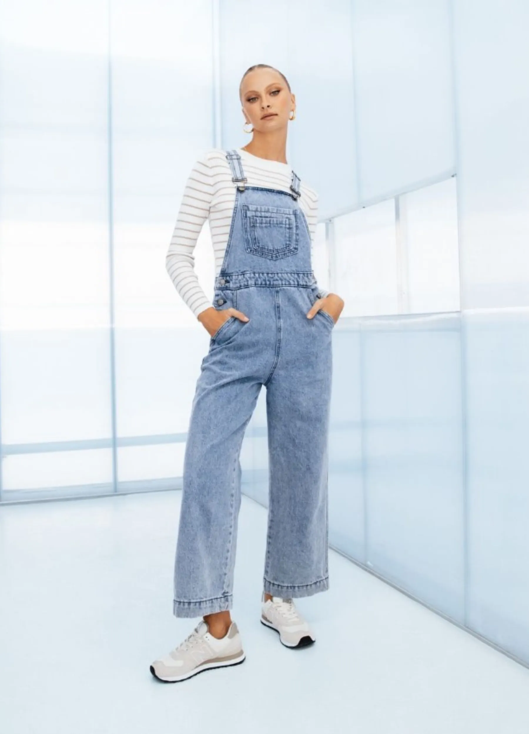 Everyday Shopping Day Outdoor Ready Paper Heart - Lightwash Denim Jean Overalls