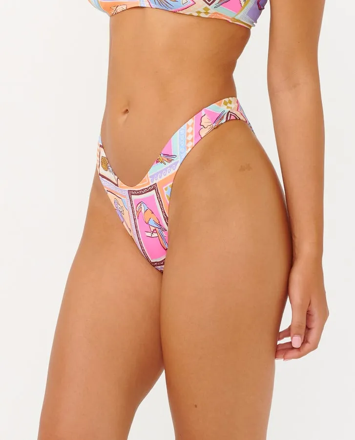 Rip Curl Beach Party High Leg Cheeky Bottom-Multico Active Beach Wear