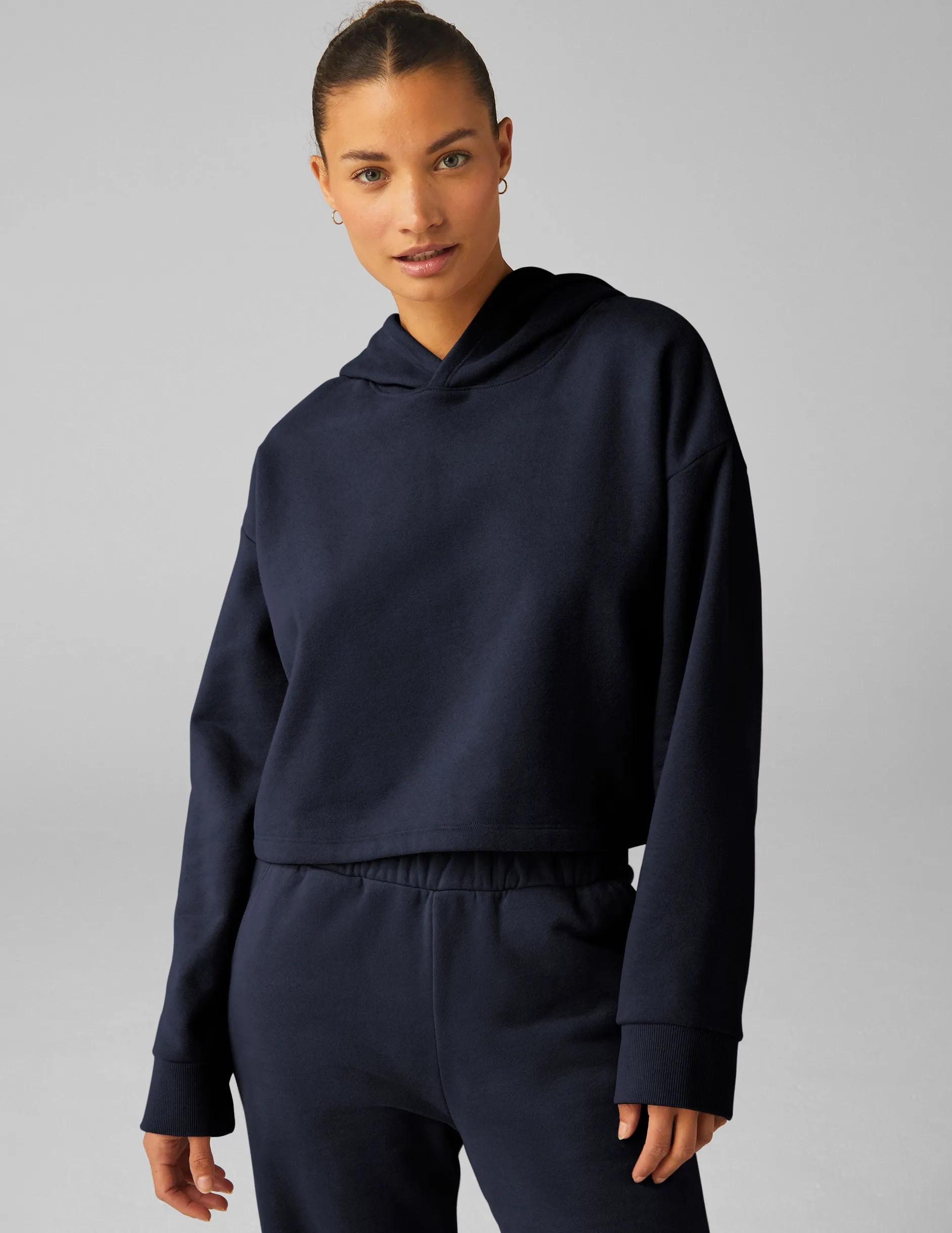 Everyday Essentials Layer Relaxed LuxeFleece Happiness Cropped Hoodie