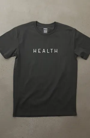 Health Is Wealth (Men's Charcoal A1 Tee) Outdoor Look Breathable knit