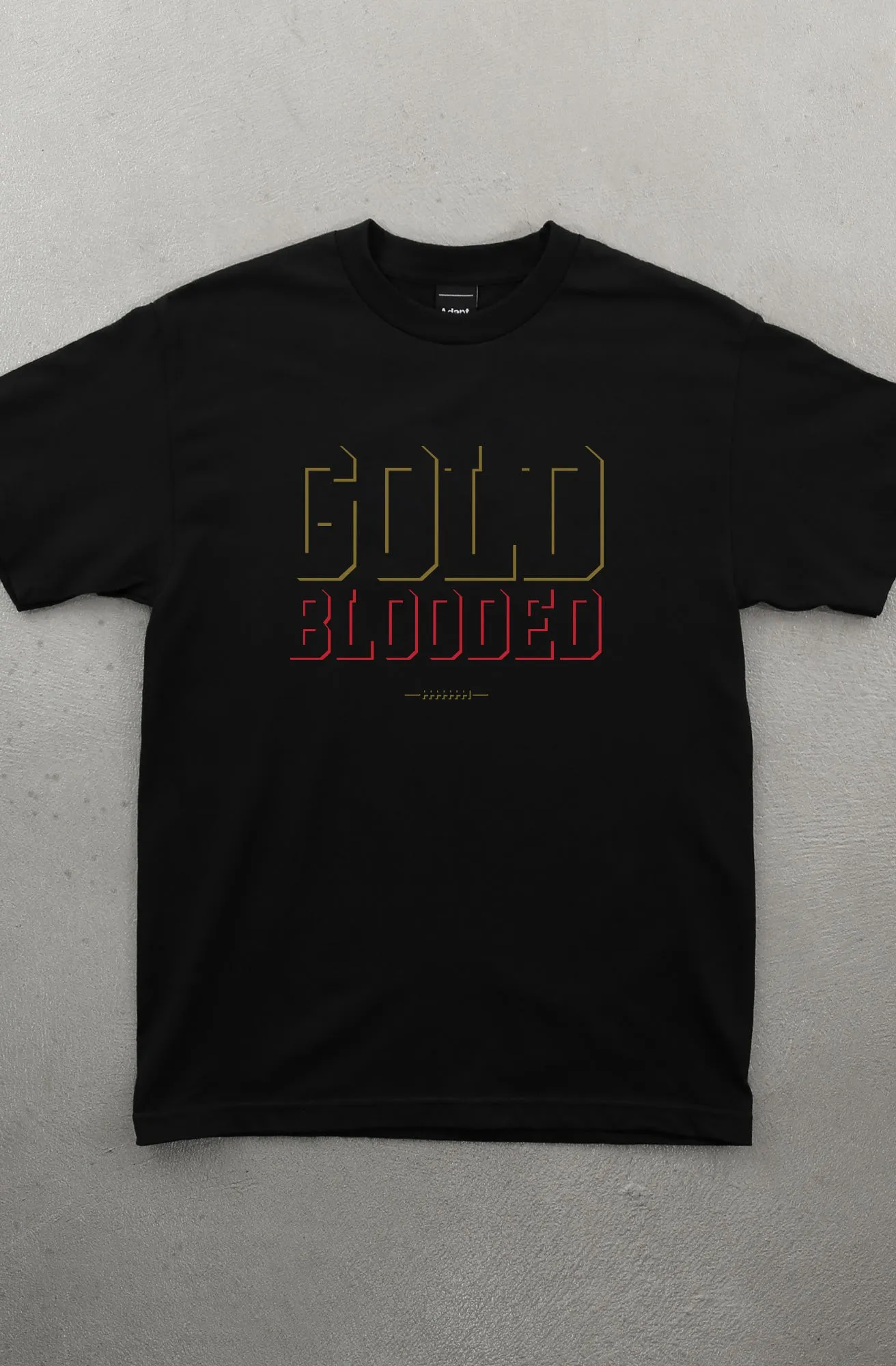 Oeko Tex Certified Bright and Bold Gold Blooded Eclipse (Men's Black/Red Tee)