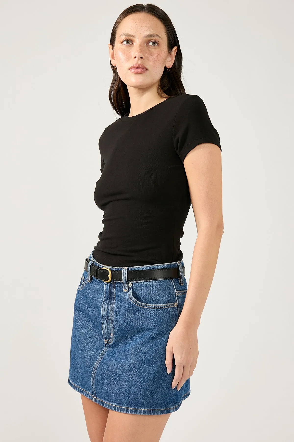 Refined Mood Lee Relaxed Mini Skirt Blue Dreamer