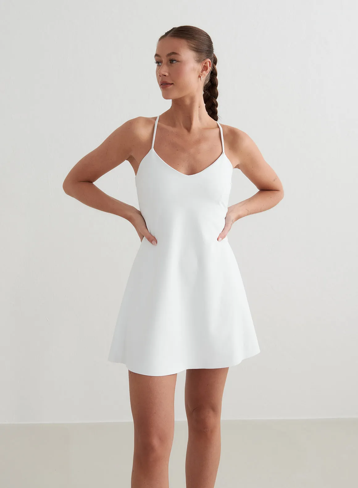 White Sense Strap Dress Creative Look Wrap style