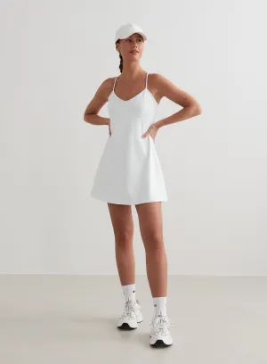 Unisex style White Sense Strap Dress