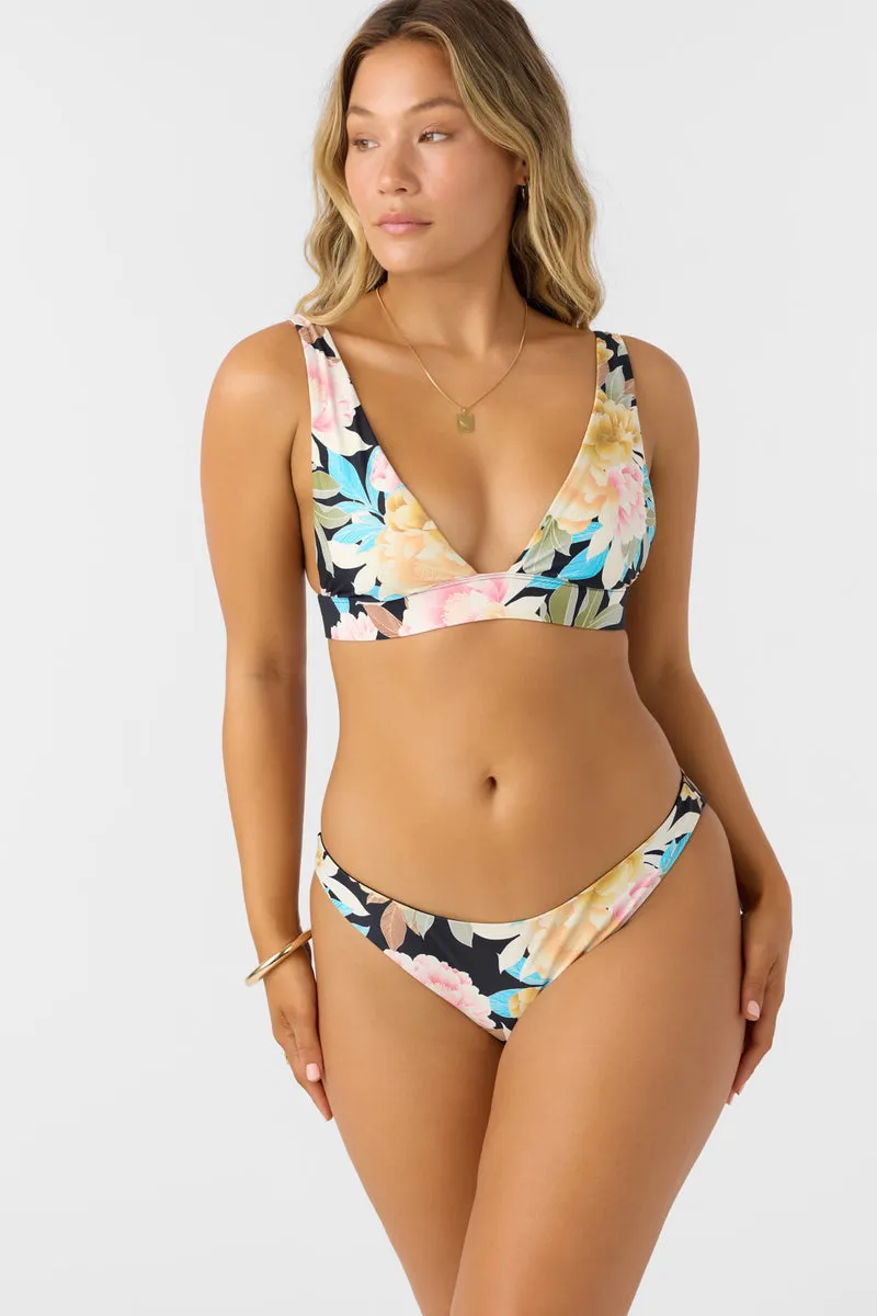 Rubberless Elastic Edging O'Neill Mikah Floral Cancun Top-Black