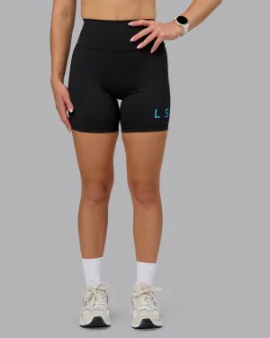 Fusion Ultra High-Rise 6" Short Logo - Black-Azure Blue Light Motion