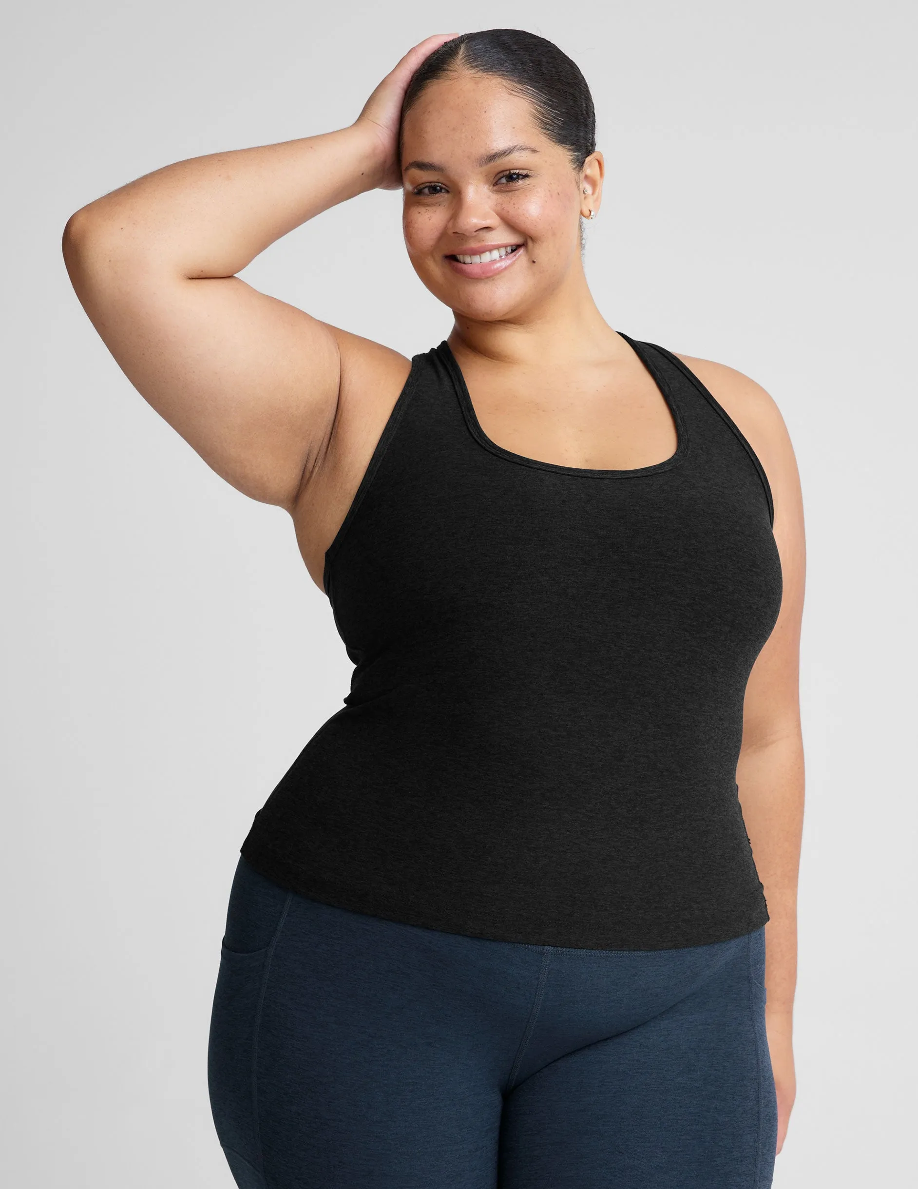 Bonded Seam Technology low performance Spacedye Step Up Racerback Tank