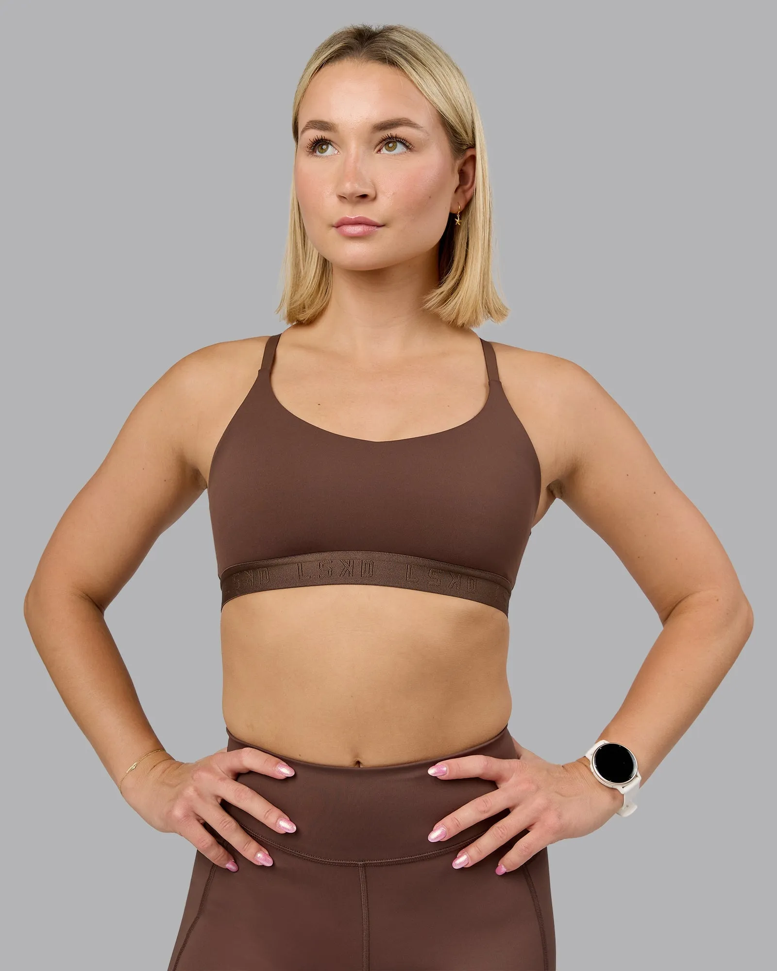 Define Sports Bra - Chocolate Martini Wire-Free Comfort Stretch stitching seams
