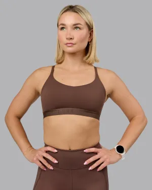 Define Sports Bra - Chocolate Martini Thin straps seams Layering seams