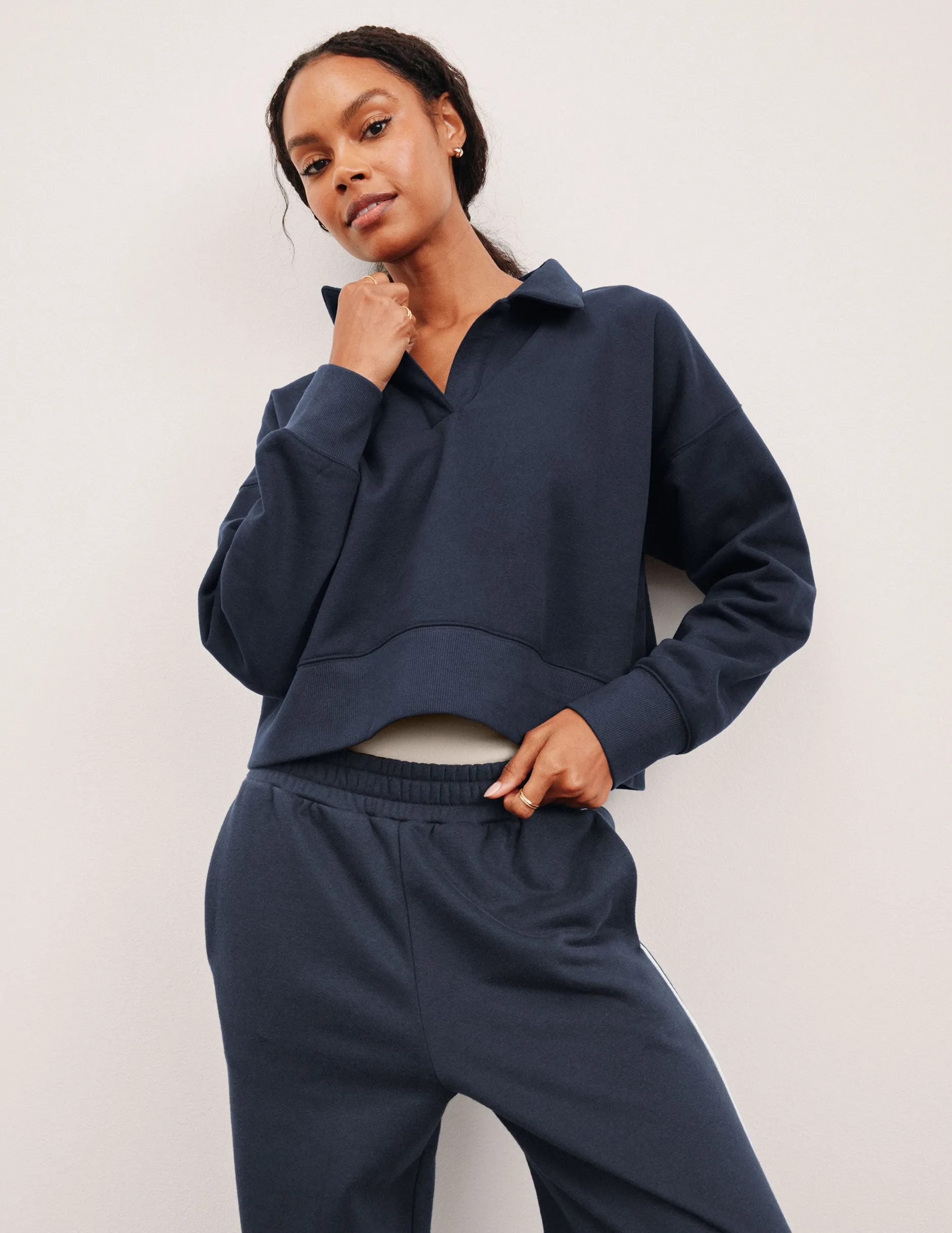 Essential Fit Casual Vibe LuxeFleece Collared Sweatshirt