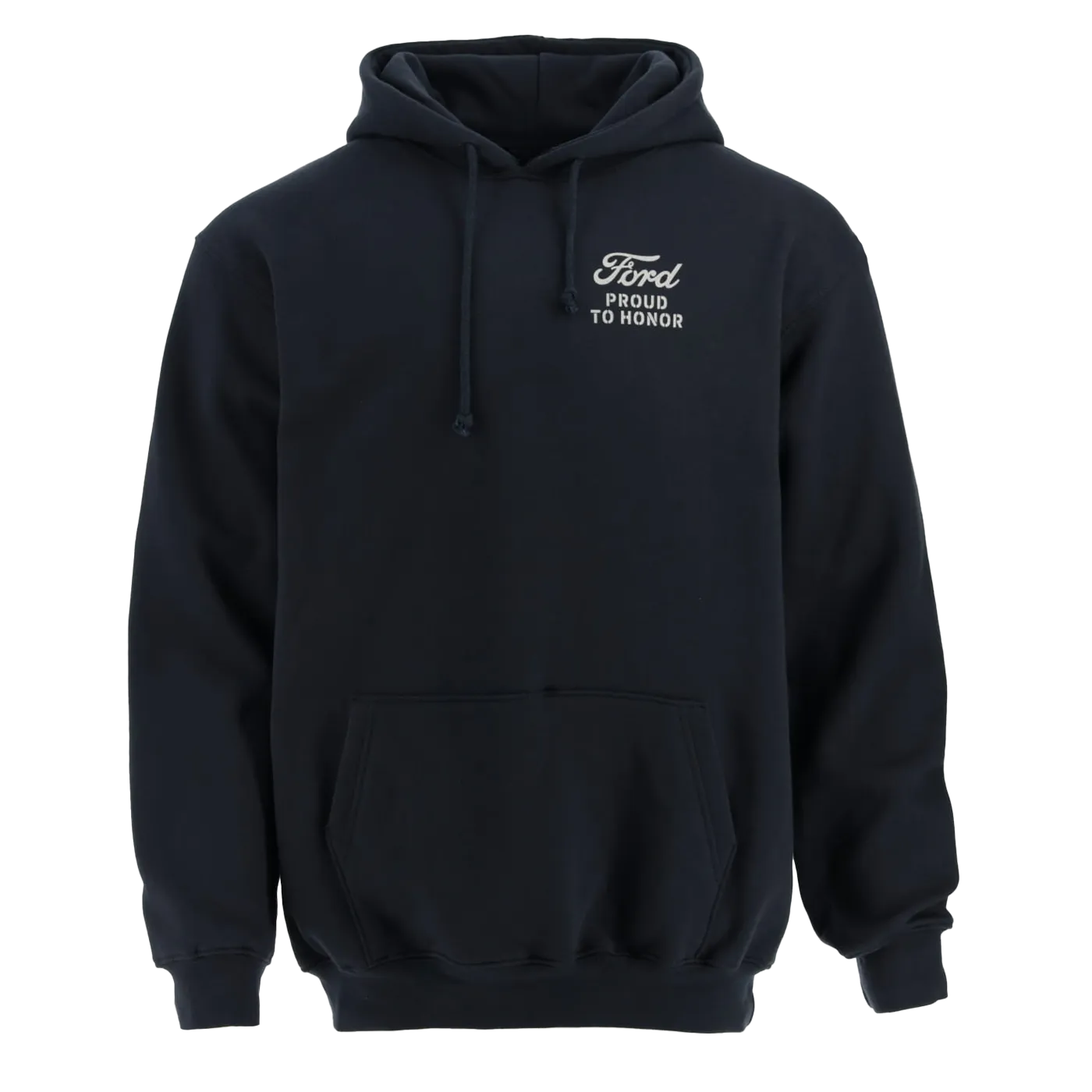 hook accents Ford Proud To Honor Mens Eagle Graphic Navy Blue Pullover Hoodie