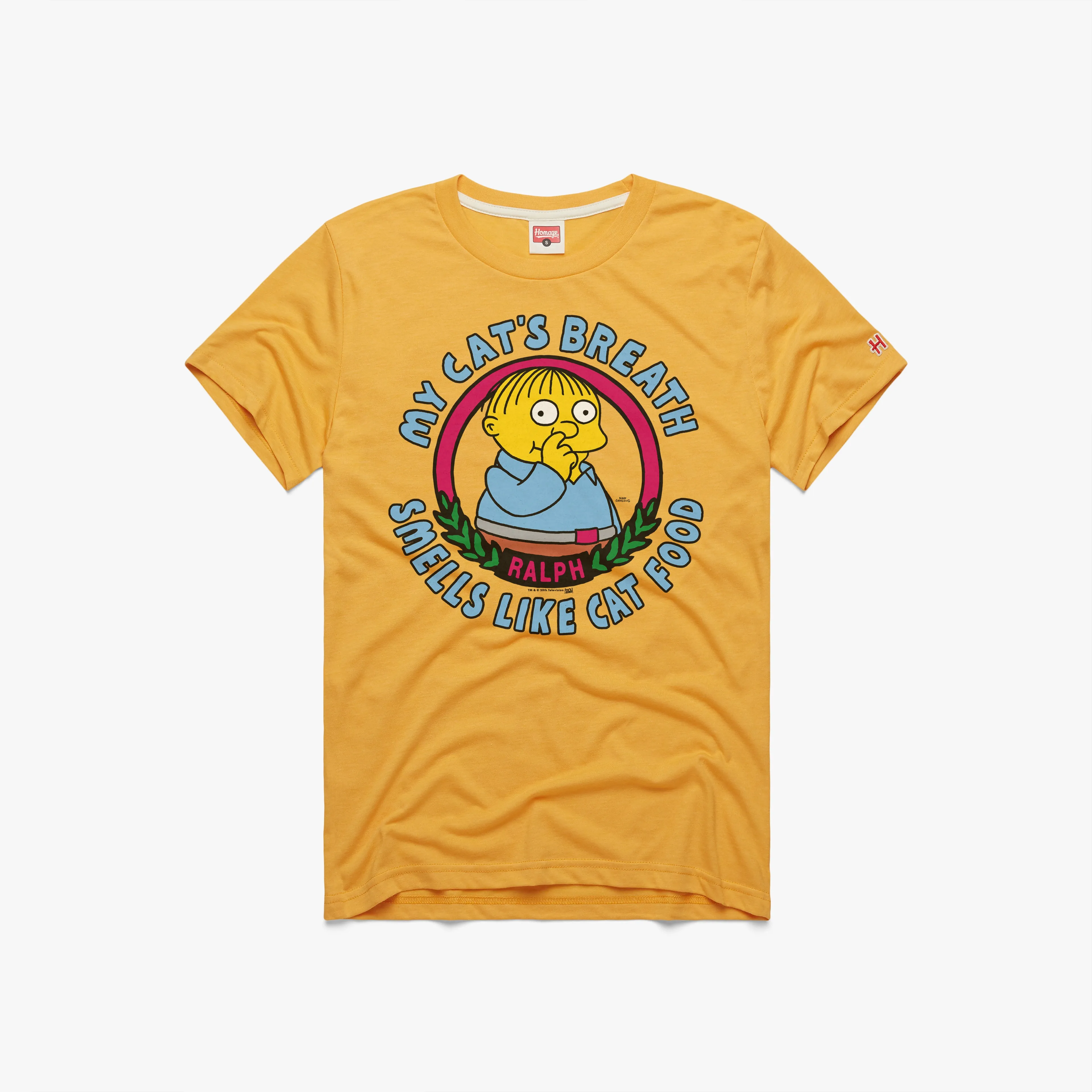 The Simpsons Ralph My Cat's Breath Smells Like Cat Food loose but not baggy Collared