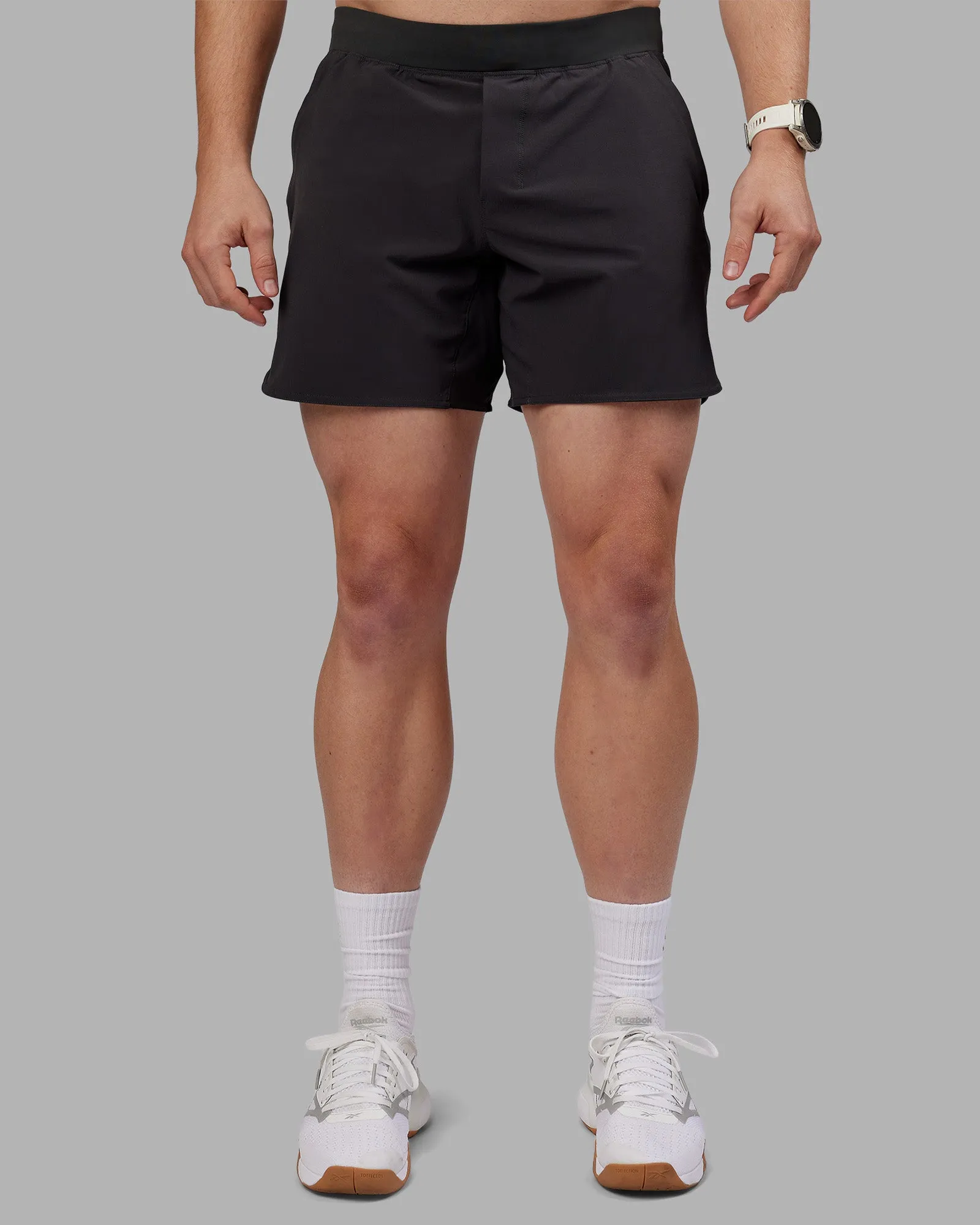 Lift 6" Short - Pirate Black Wrinkle Free Weave Airy Design