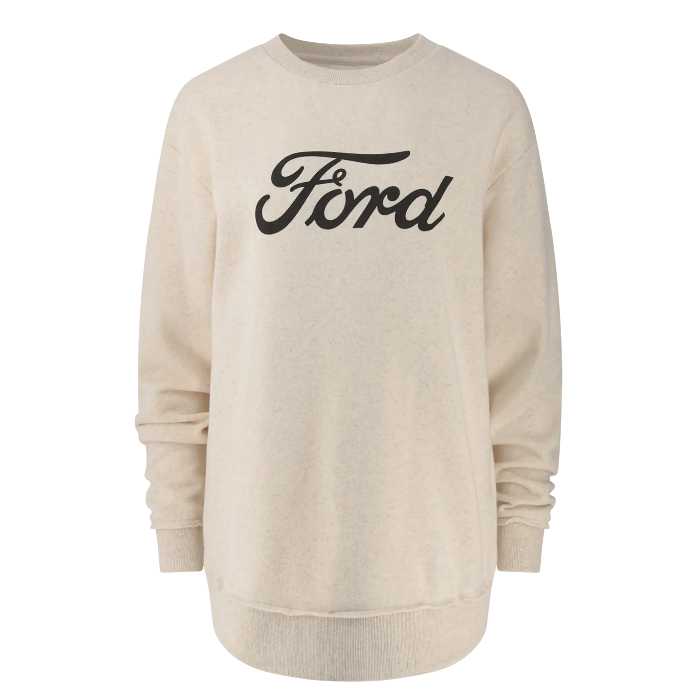 Collared product customer retention Ford Script Cream Womens Pullover Sweatshirt