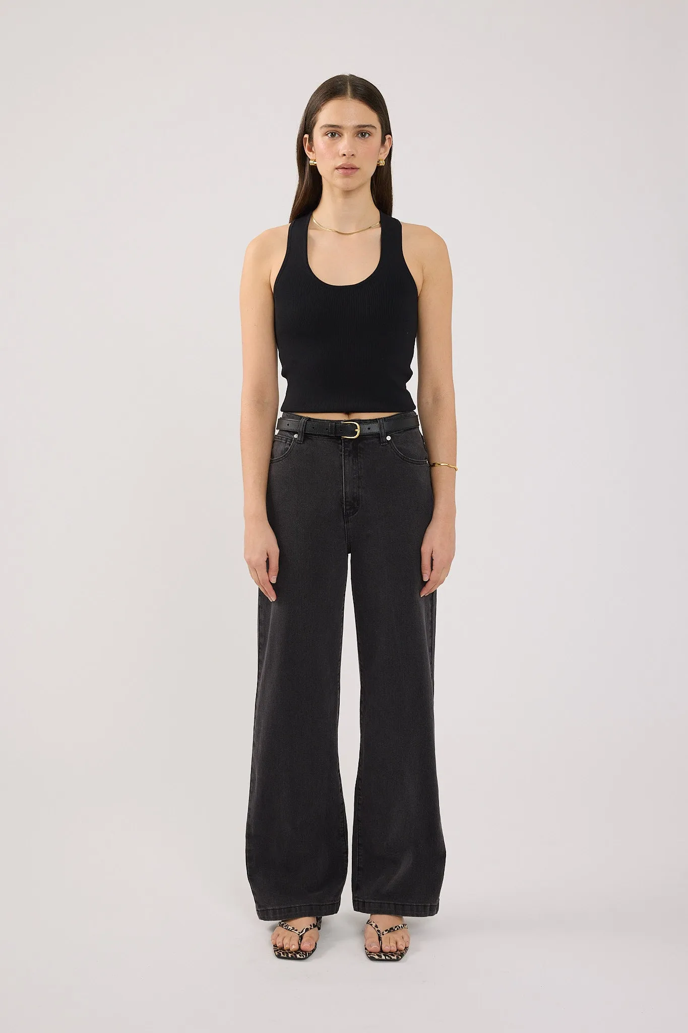 Abrand A 94 High and Wide Sophie Washed Black Water Efficient Wash Process Relaxed Basics