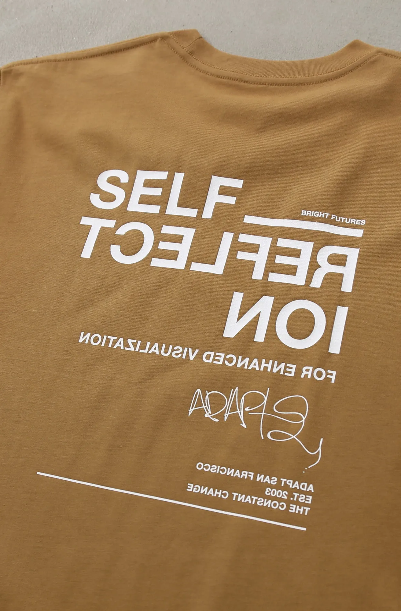 Taped Neckline TaglessDesign Self Reflect (Men's Camel A1 Tee)