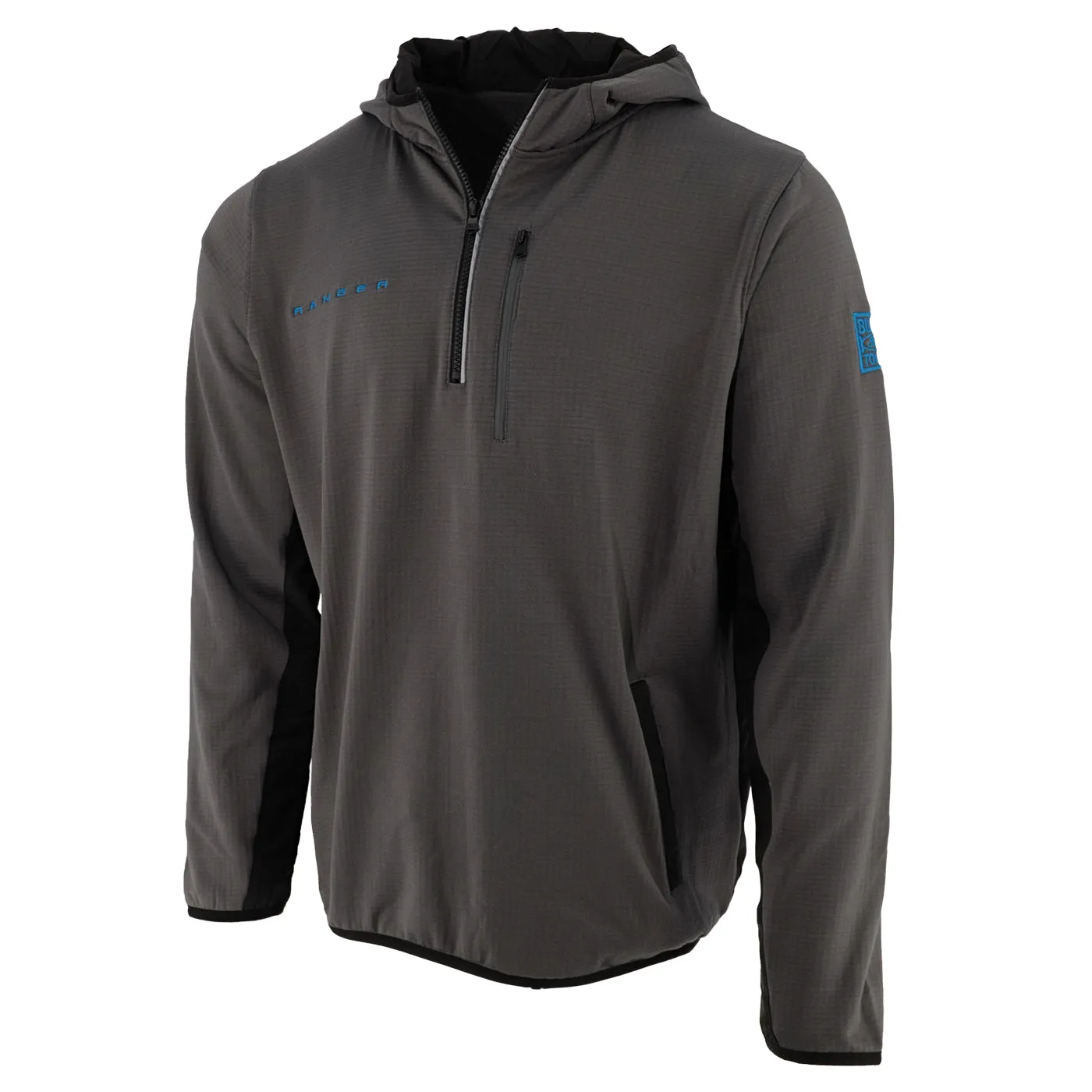 Ford Ranger Mens Gray Fleece Half Zip Pullover Hoodie Essential Chic Cozy Streetwear