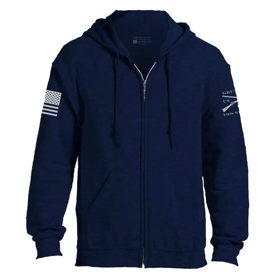 Grunt Style Basic Full-Zip Hoodie - Navy Street Cool Outdoor Relaxed