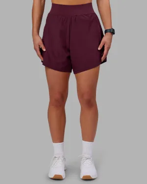 Sporty Style Office Attire Challenger 5" Lined Performance Short - Cherry Lacquer