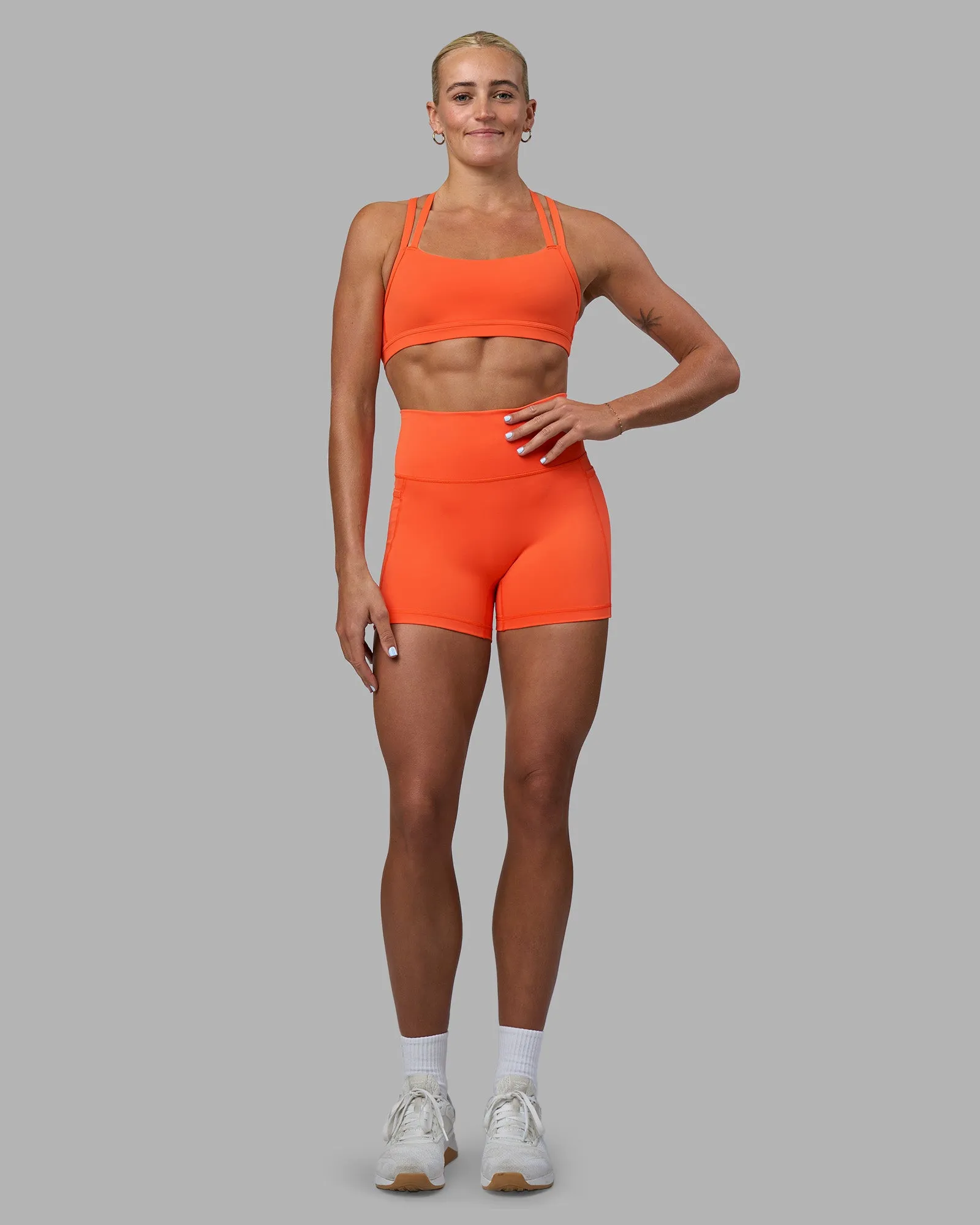 Velocity Sports Bra - Ultra Orange Racerback Design Comfortable Structure