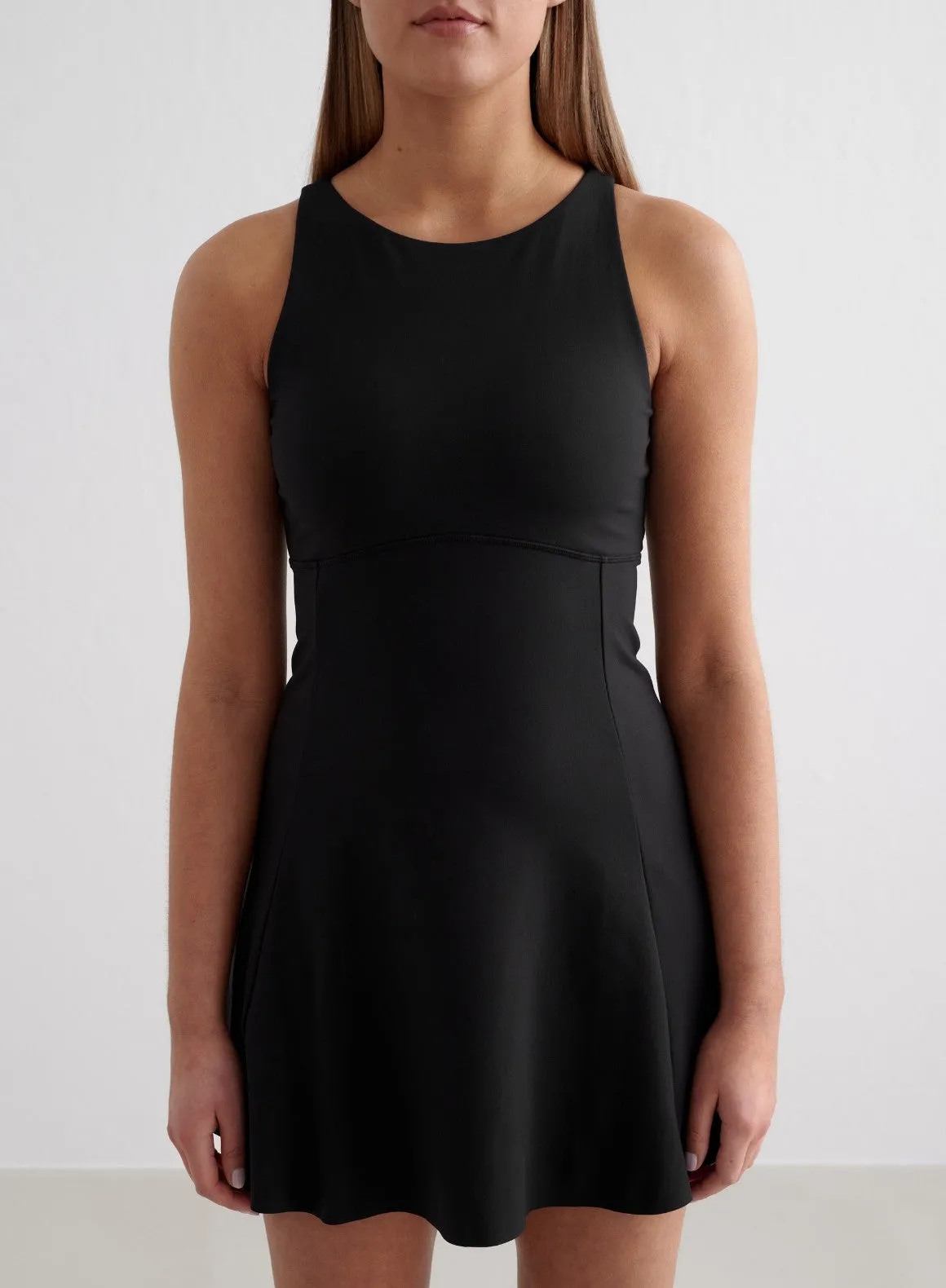 Black Sense High Neck Dress Simple Fit Light Moodboard