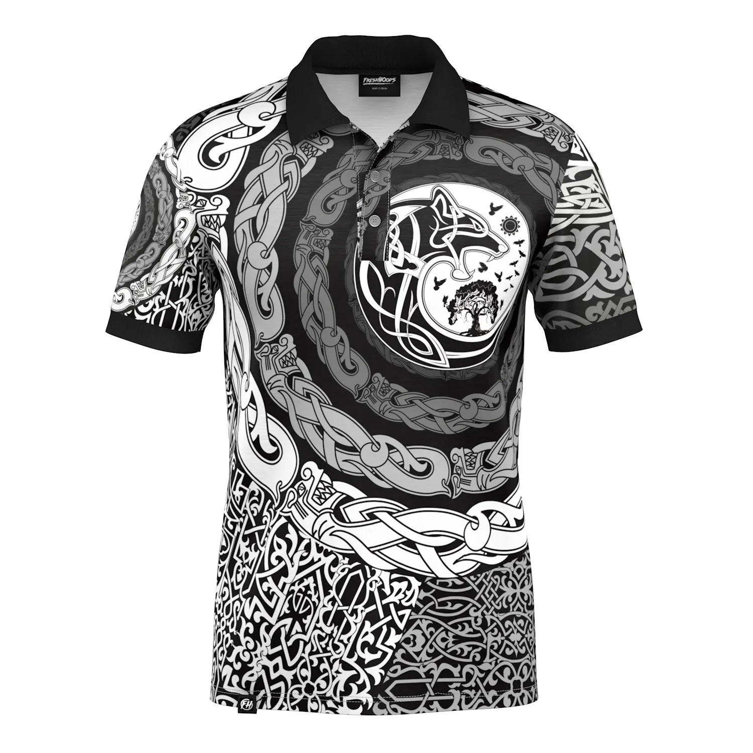 Tribal Panther Polo Shirt Soft Jersey Fabric
